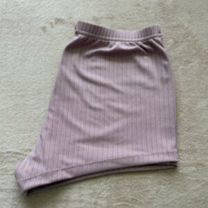 Rose Pink Textured Pajama Shorts